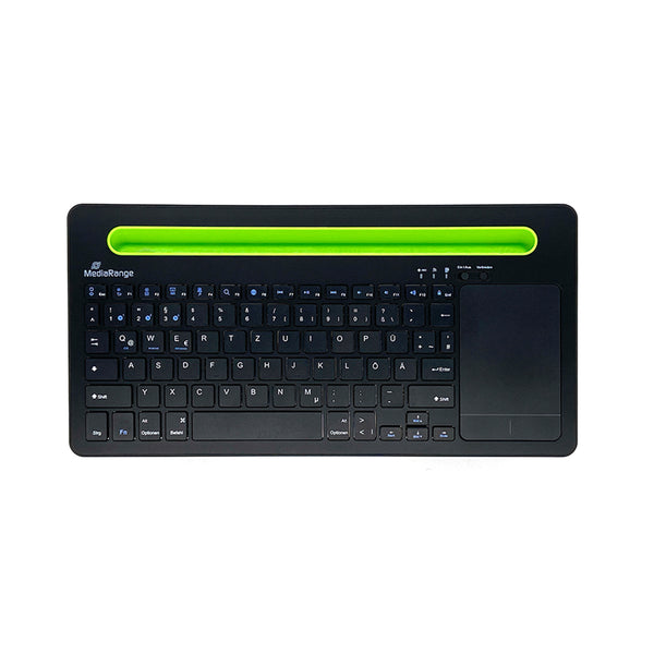 MediaRange Πληκτρολόγιο Rechargeable Wireless Multi Device Bluetooth Keyboard with 78 keys, touchpad & Tablet slot (Black) (MROS131-GR)