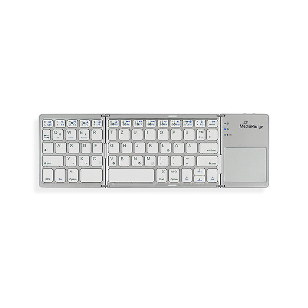 MediaRange Πληκτρολόγιο Foldable and Rechargeable Bluetooth keyboard 64 keys with touchpad Silver (MROS133-GR)