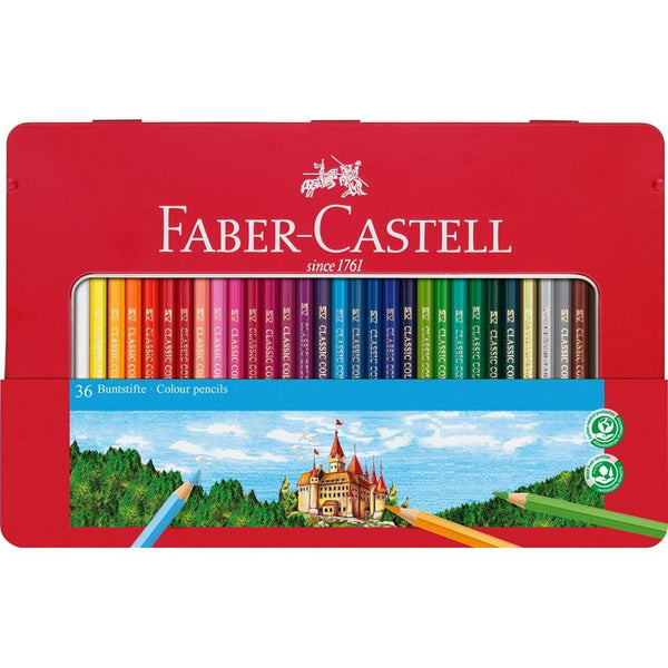 Ξυλομπογιές Faber Castell set 36 χρωμάτων (μεταλλική κασετίνα)