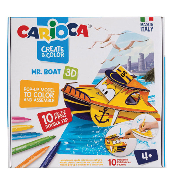 Σετ Ζωγραφικής Χαρτοκοπτικής Create & Color Mr Boat Carioca