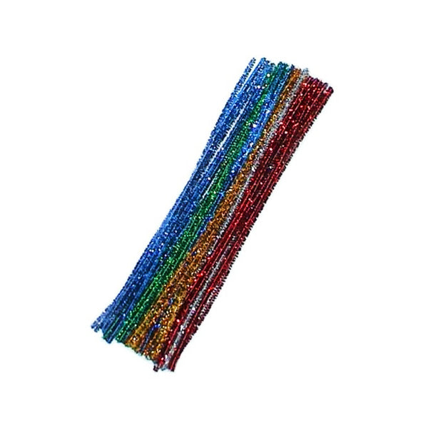 Σύρμα Πίπας Χρωματιστό Μεταλιζέ Ø 6mm 30cm 100τεμ. (mix χρωμάτων) Foska