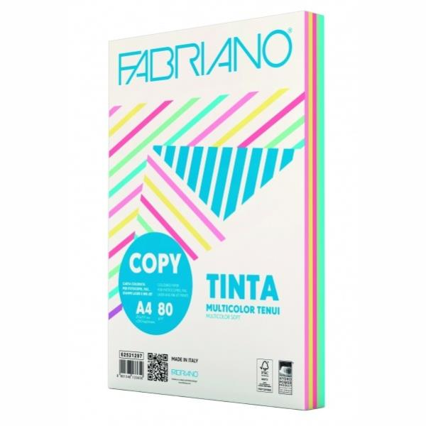 Χαρτί Φωτοτυπικό Α4 80g Χρωματιστό Fabriano Tinta 5 Παλ χρώματα Χ 50φ