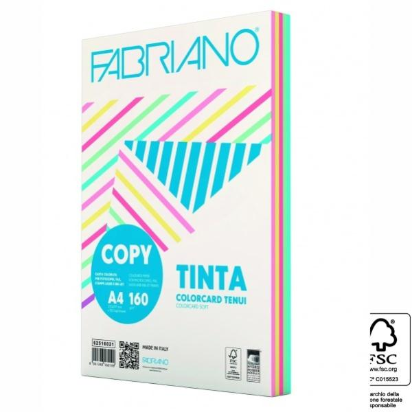 Χαρτί Φωτοτυπικό Α4 160g Χρωματιστό Fabriano Tinta 5 Παλ χρώματα Χ 20φ