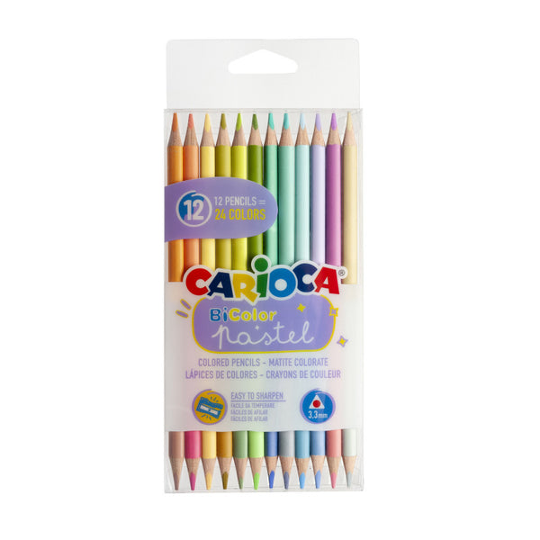 Ξυλομπογιές Carioca Pastel Bicolor set 12τεμ.