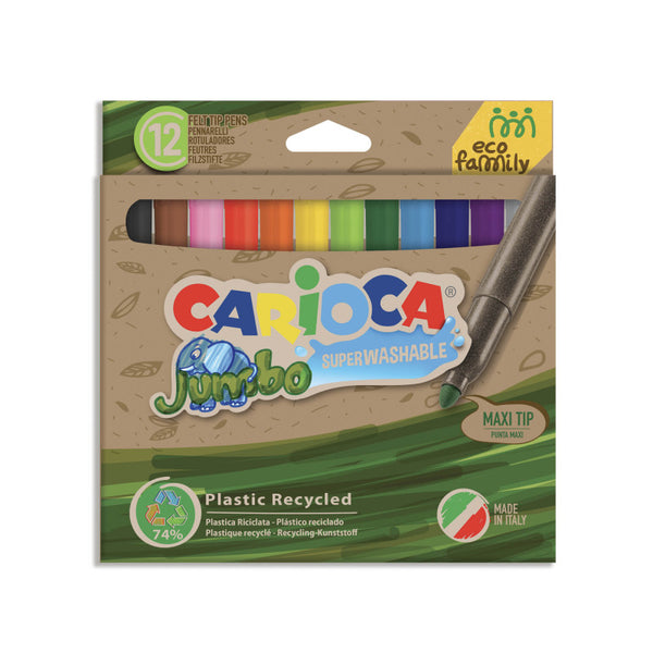 Μαρκαδόροι Carioca Eco Family Jumbo set 12 χρωμάτων