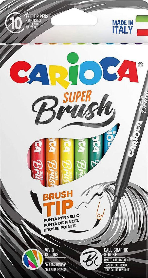 Μαρκαδόροι Carioca Super Brush set 10 χρωμάτων