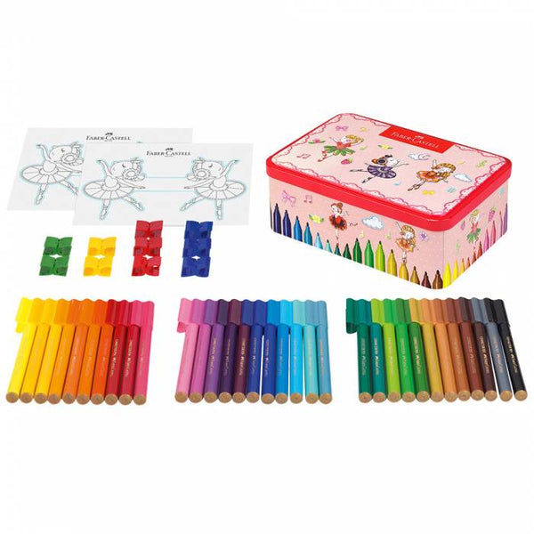 Μαρκαδόροι Faber Castell Connector Set Ζωγραφικής , σε μεταλλικό κουτί (33τεμ.)