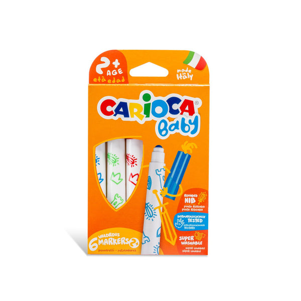 Μαρκαδόροι Carioca Baby Jumbo 2+ set 6 χρωμάτων